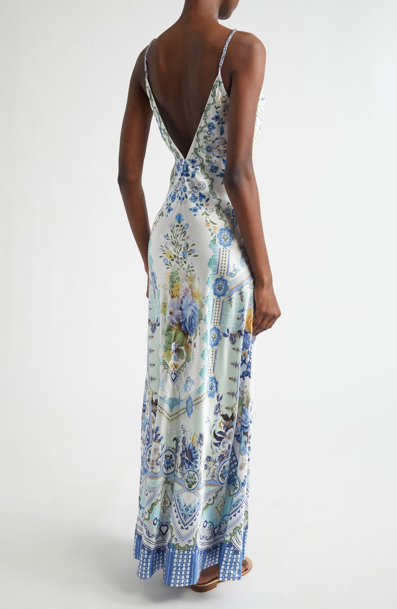 Camilla My Homespun Heart Bias Cut Silk Satin Maxi Slipdress, Alternate, color, My Homespun Heart