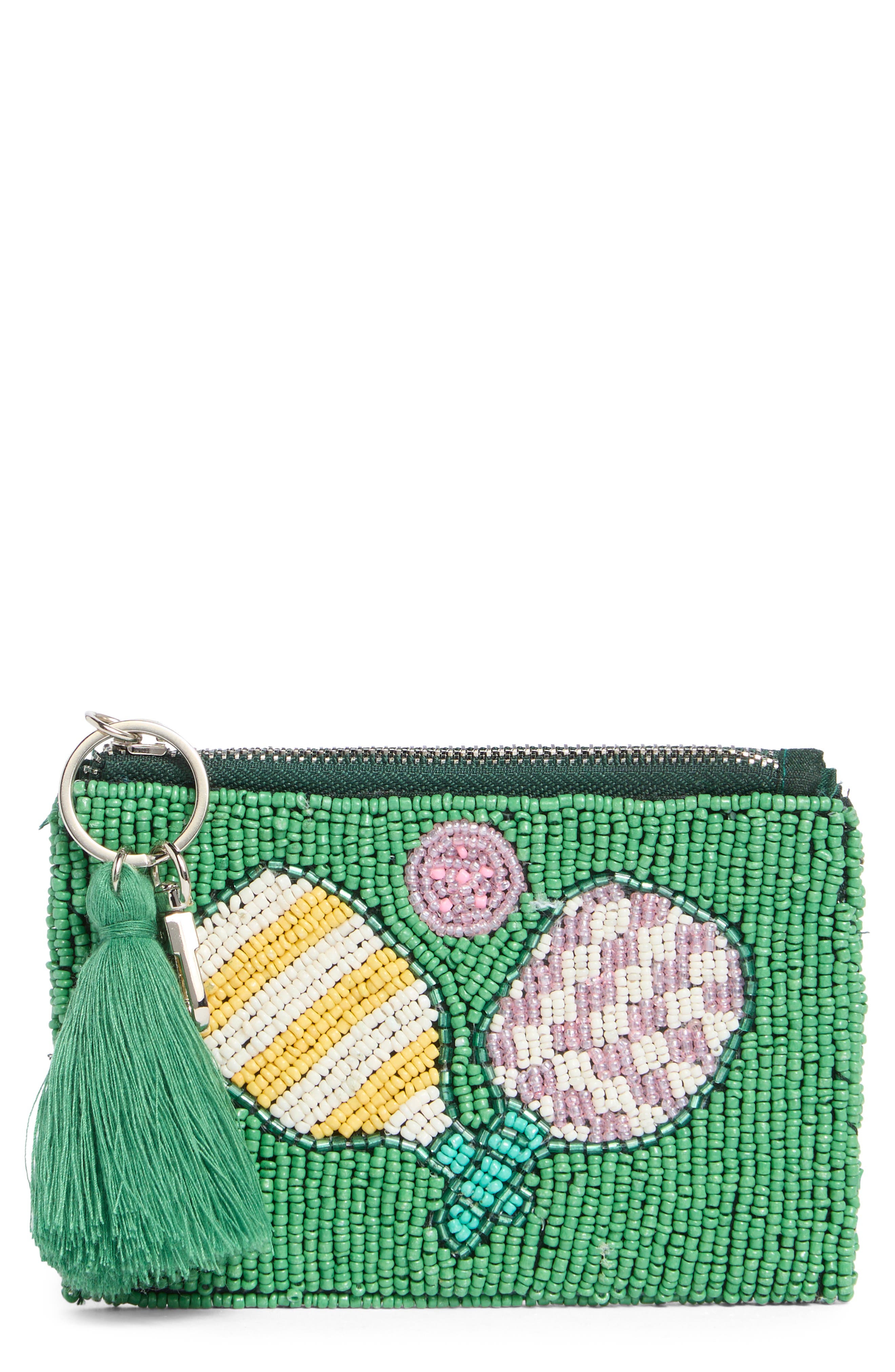 Collection XIIX Pickle Ball Beaded Coin Pouch