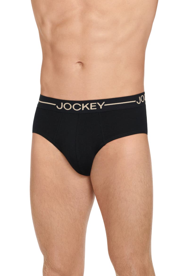 Men's Organic Cotton Stretch Brief - 3 Pack, Alternate, color, Black