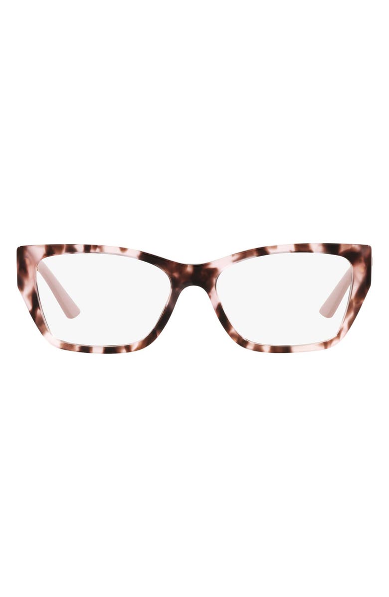 Prada 54mm Rectangular Optical Glasses, Main, color,
