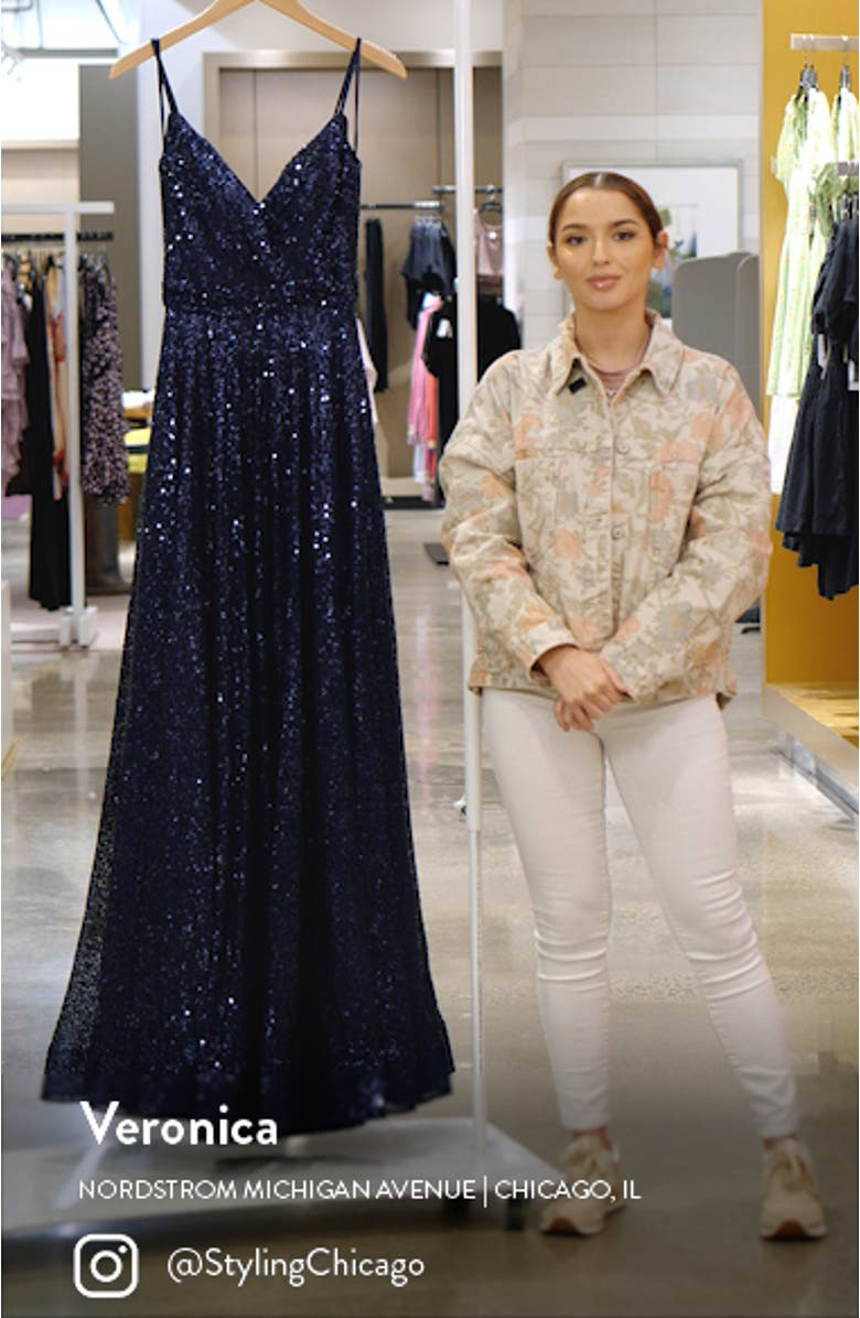 Sequin A-Line Gown, sales video thumbnail