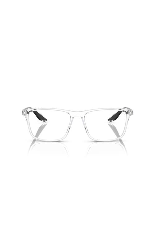 Prada Linea Rossa 56mm Rectangle Optical Glasses In Metallic