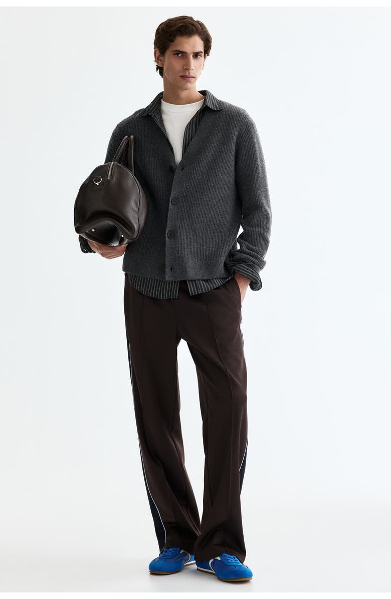 H&M Relaxed Fit Track Pants, Alternate, color, Brown/Stripes