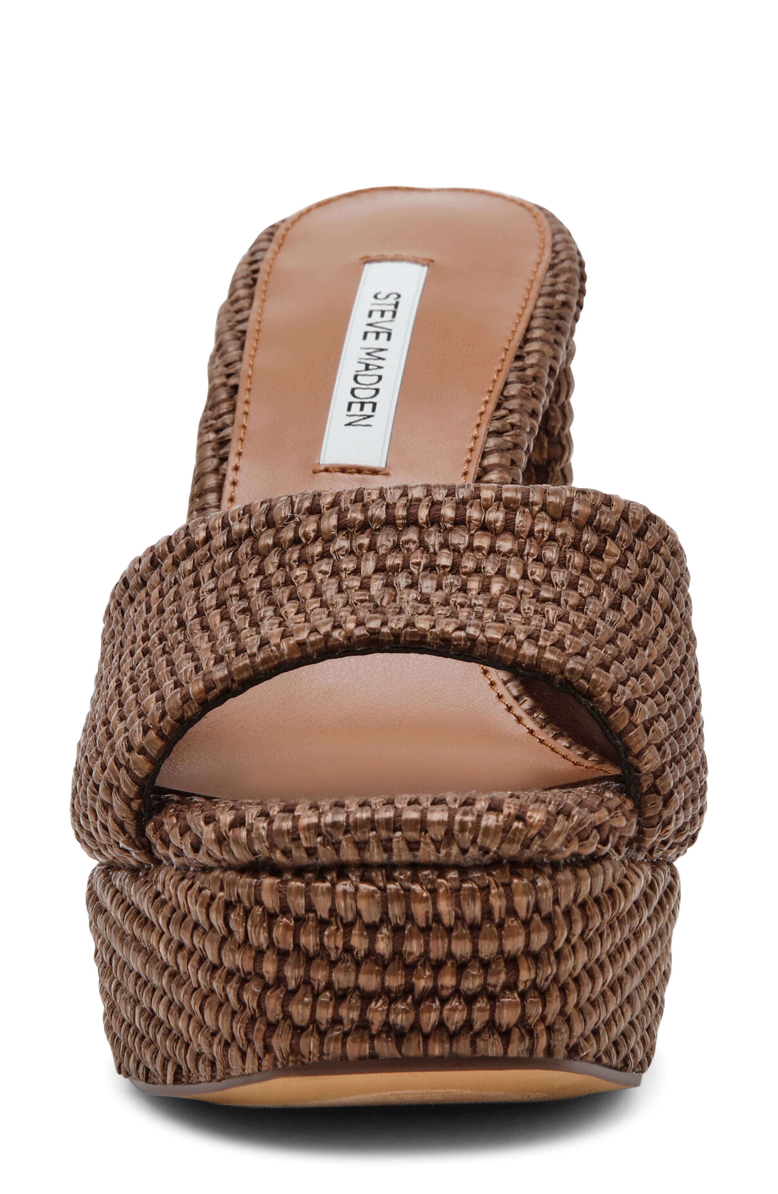 Steve Madden Joel Platform Sandal, Alternate, color, Brown Raffia