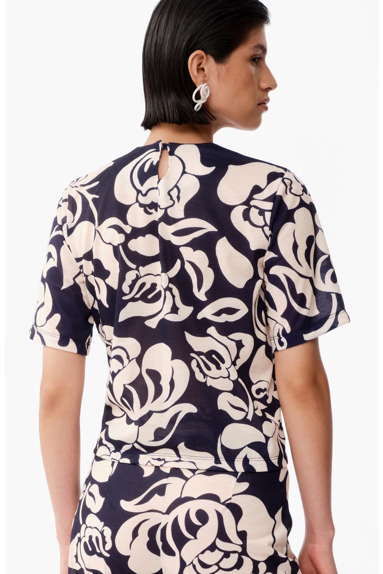 Dakota Short Sleeve Cotton T-Shirt, Alternate, color, Flora Navy Print