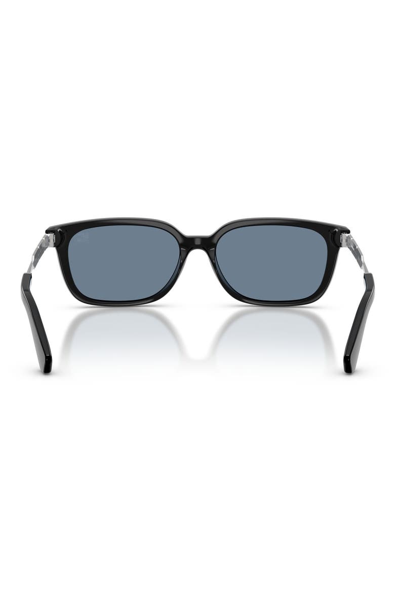 54mm Polarized Rectangular Sunglasses, Alternate, color, BLACK / DARK BLUE POLAR