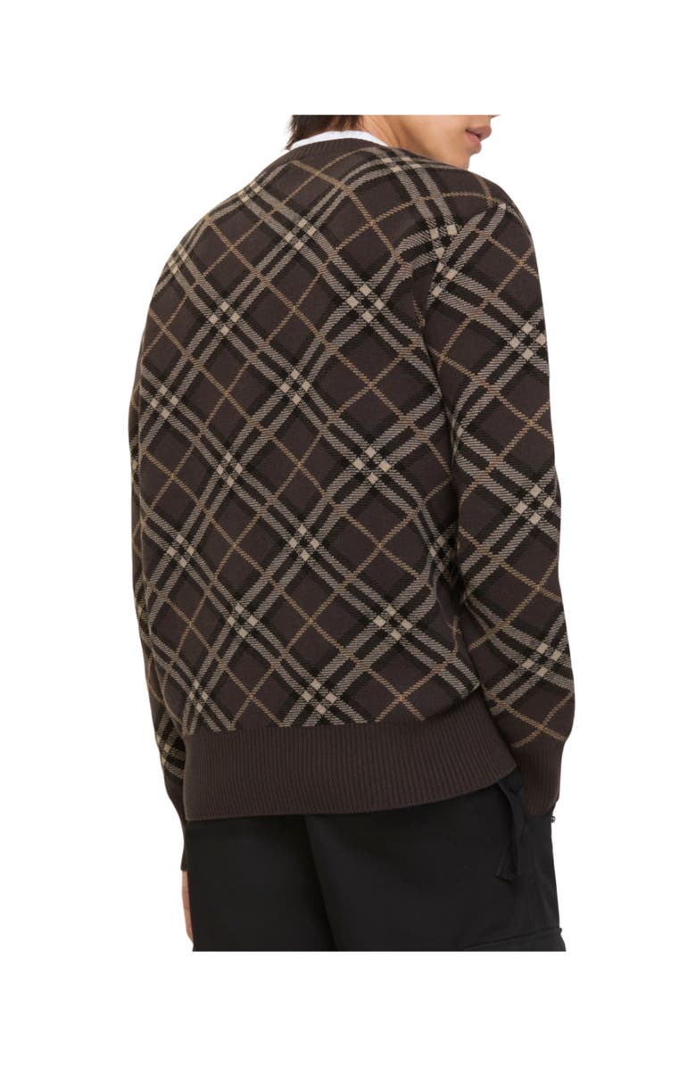 Burberry Check Wool Cashmere Blend Sweater, Alternate, color, Truffle Brown