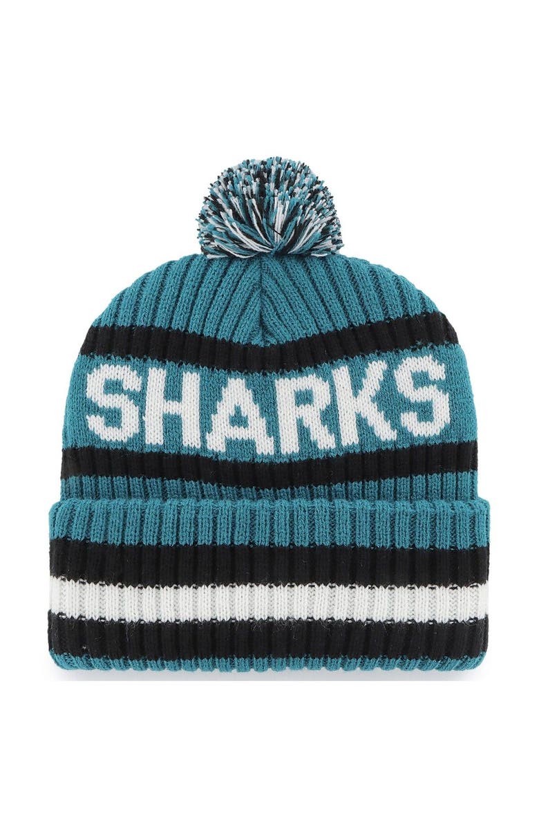 '47 Men's '47 Teal San Jose Sharks Bering Cuffed Knit Hat with Pom, Alternate, color, Teal