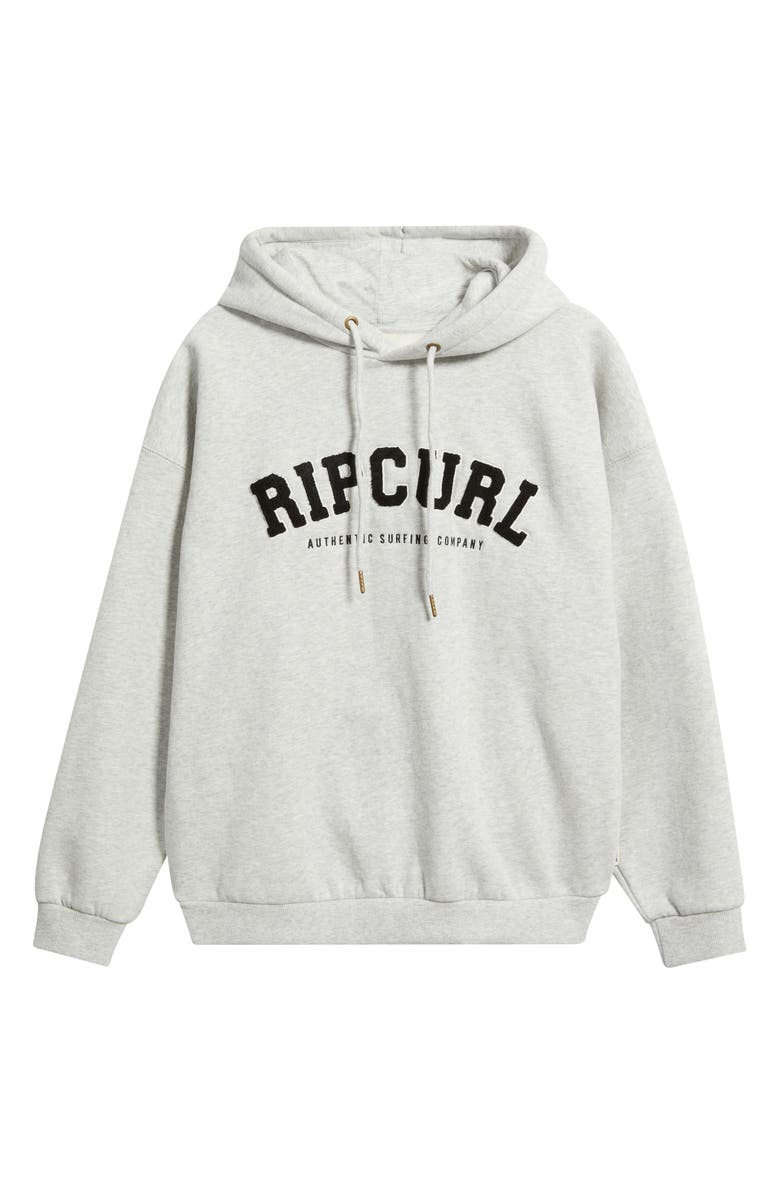 Rip Curl Varsity Logo Graphic Hoodie, Alternate, color, Grey Marle/ Black