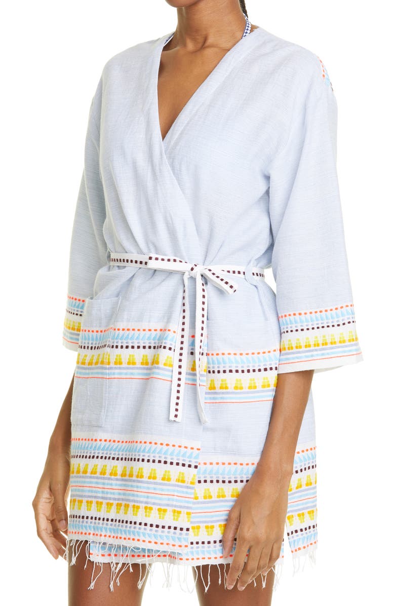 lemlem Kiteli Short Cover-Up Robe, Alternate, color,
