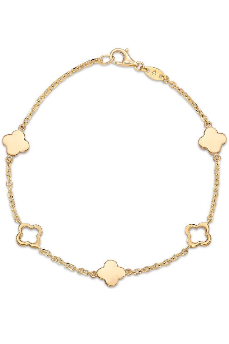 Clover Link Chain Bracelet in 14K Gold, Main, color, Yellow Gold