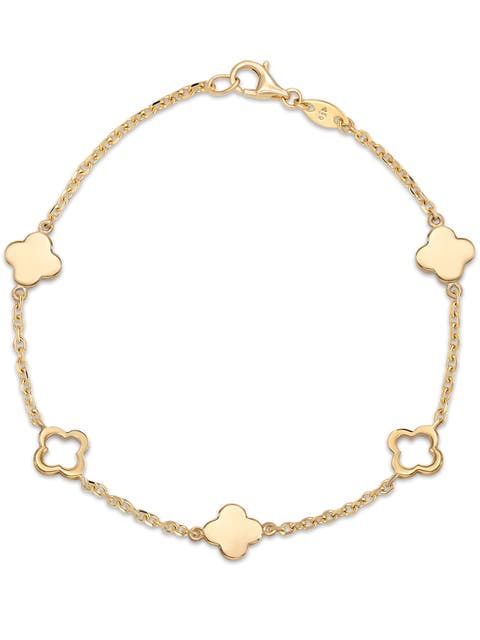 Clover Link Chain Bracelet in 14K Gold