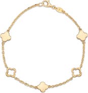 DEVATA Clover Link Chain Bracelet in 14K Gold