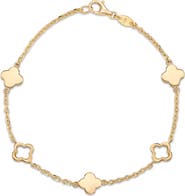 DEVATA Clover Link Chain Bracelet in 14K Gold