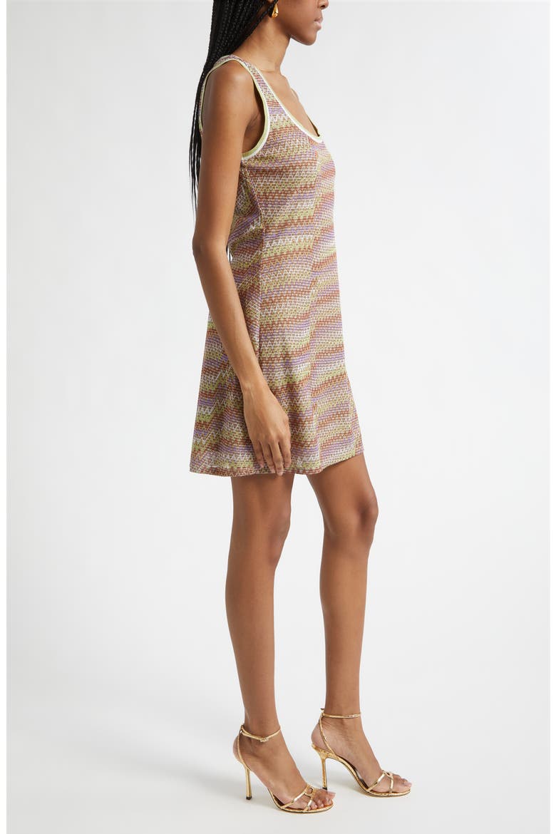 Liora Metallic Chevron Stripe Dress, Alternate, color, MULTI LUREX KNIT