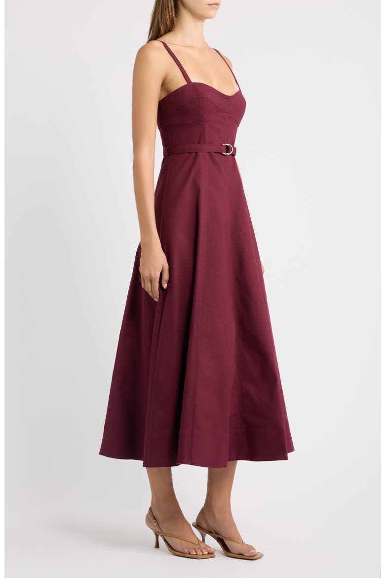Fiona Cotton Blend Dress, Alternate, color, WINDSOR WINE