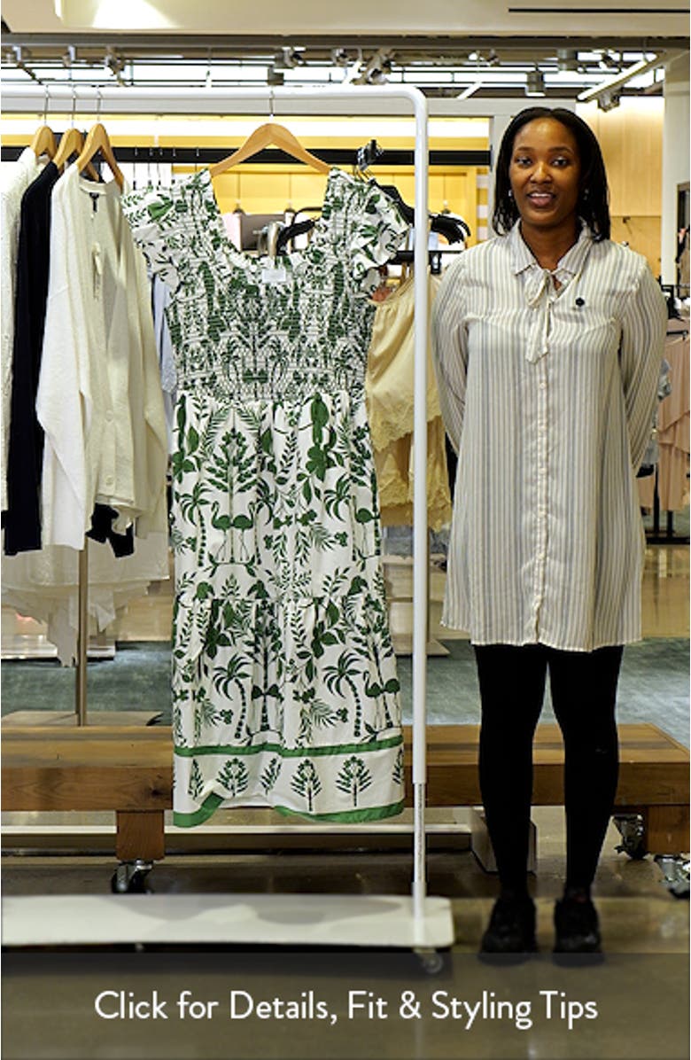 Double Ruffle Smocked Bodice Midi Sundress, sales video thumbnail