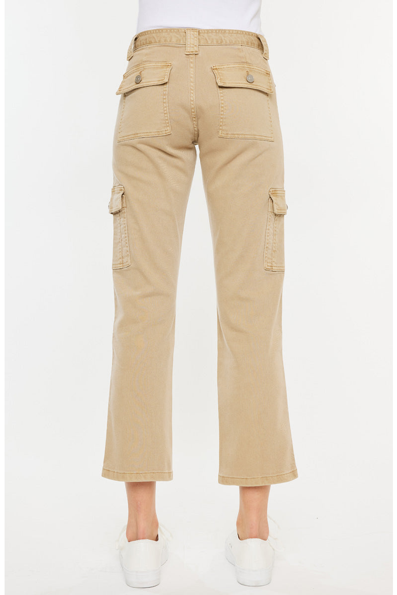 Lavinia High Rise Slim Straight Leg Cargo Pants, Alternate, color, Beige
