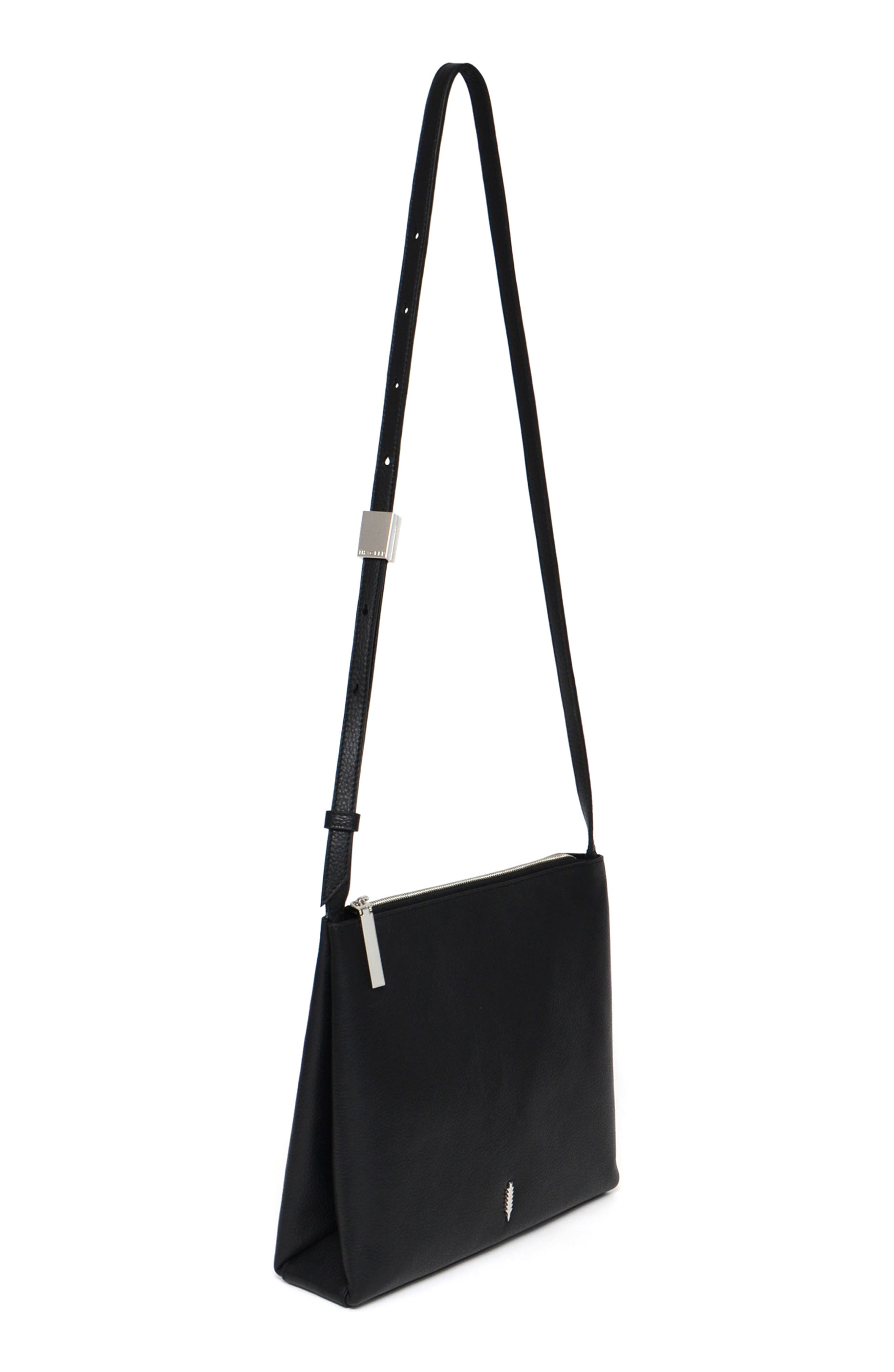 Thacker Callie Leather Crossbody Bag, Alternate, color, Black