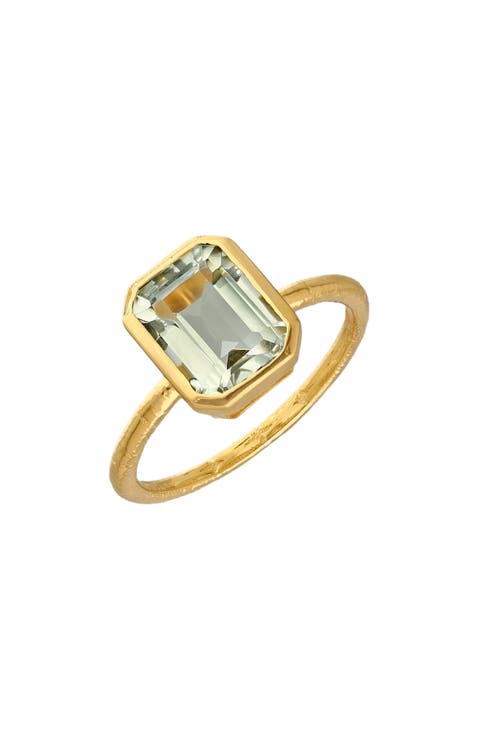 Green Quartz Solitaire Ring