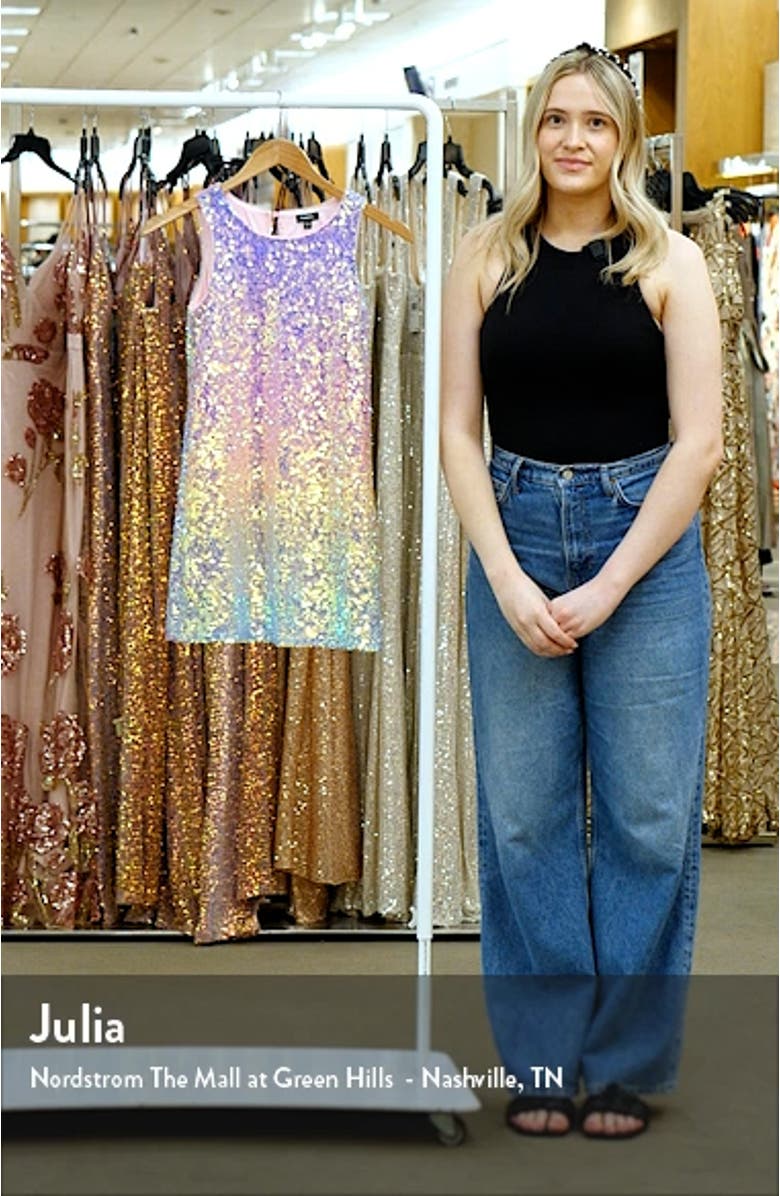 Kids' Rainbow Sequin Shift Dress, sales video thumbnail