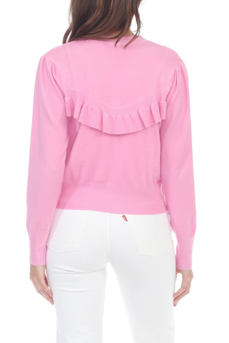 Ruffle Front Cardigan, Alternate, color, PINK
