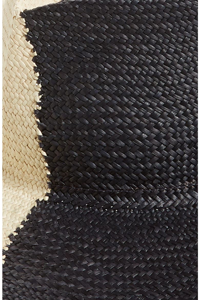 Drury Lane Straw Panama Hat, Alternate, color, BLACK/ CREAM