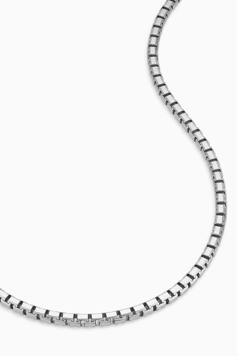 Mens Edge Bold Box Link Chain in Sterling Silver, Alternate, color, Silver