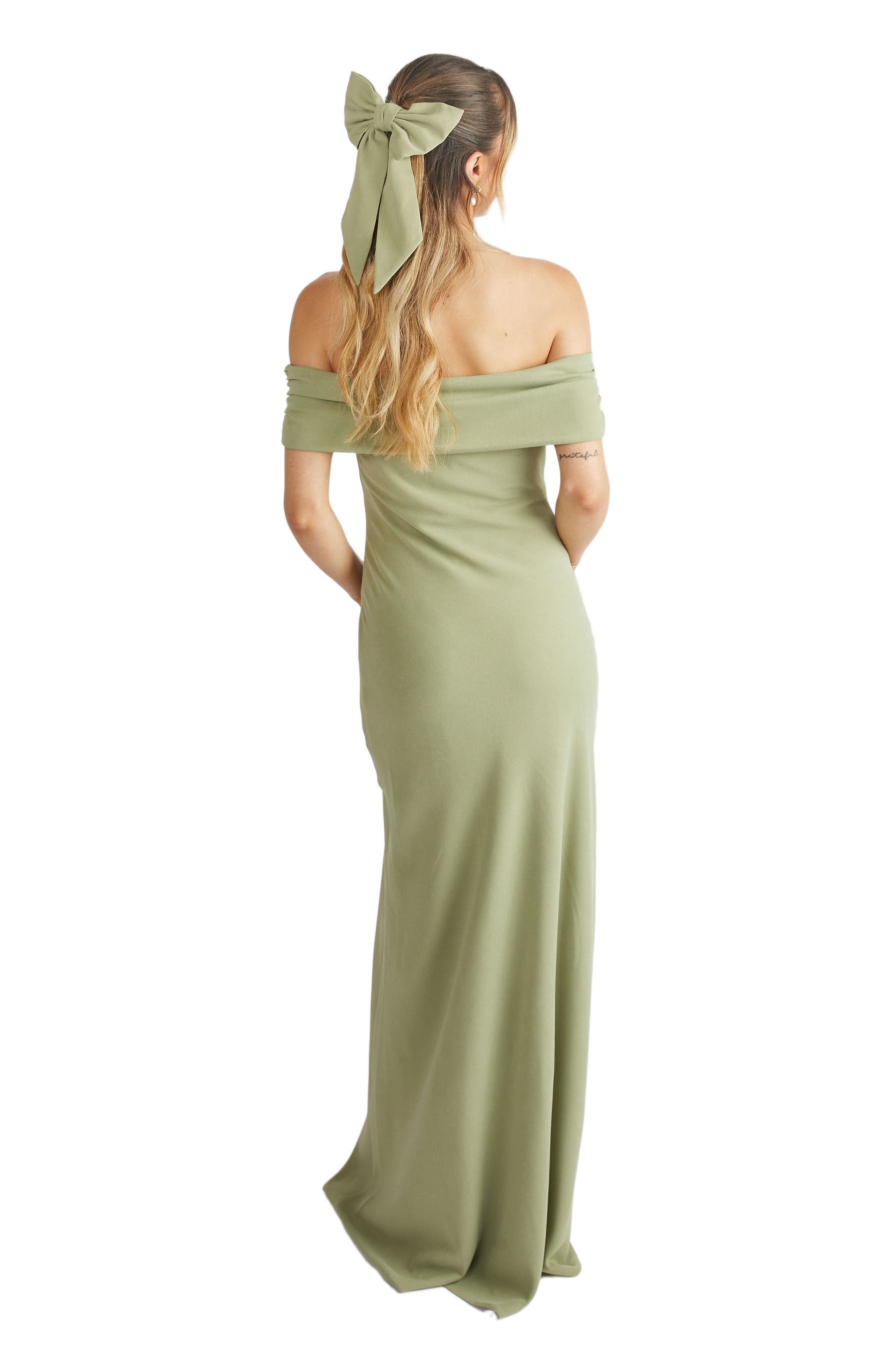 Six Stories Bardot Crepe Bridesmaid Dress (Women) | Nordstrom