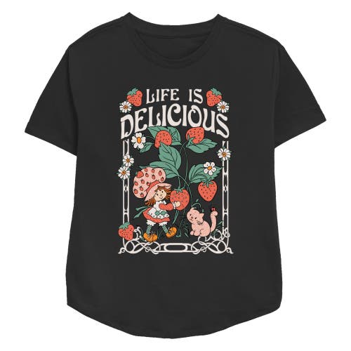 Strawberry Shortcake Life Is Berry Delicious Graphic T-shirt In Black
