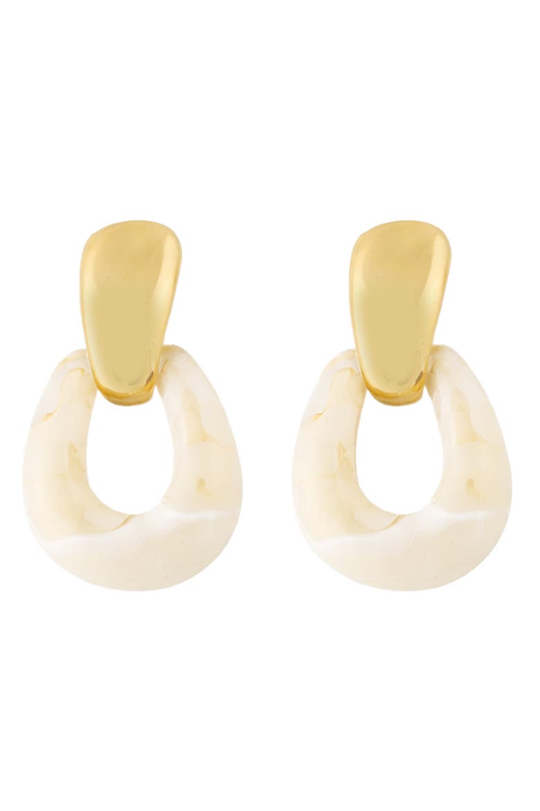 Resin Door Knocker Earrings, Main, color, IVORY