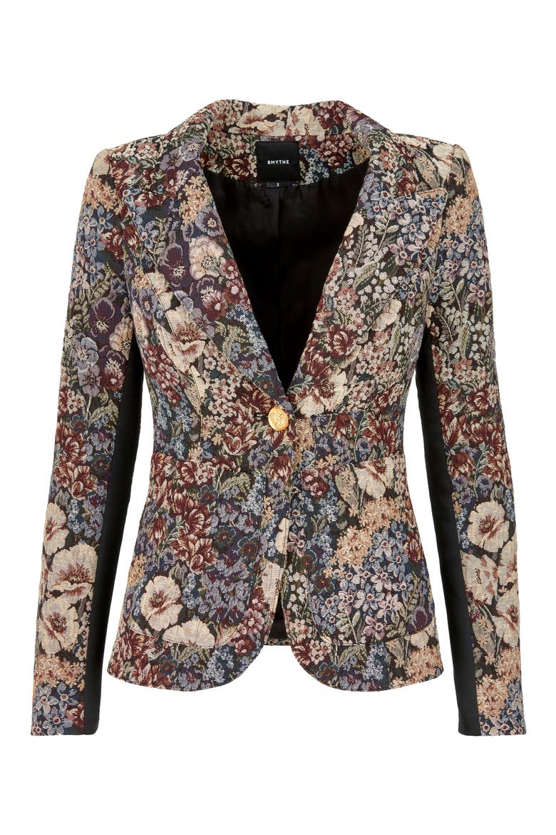 Floral Blazer, Alternate, color, MIDNIGHT TAPESTRY W/ BLACK