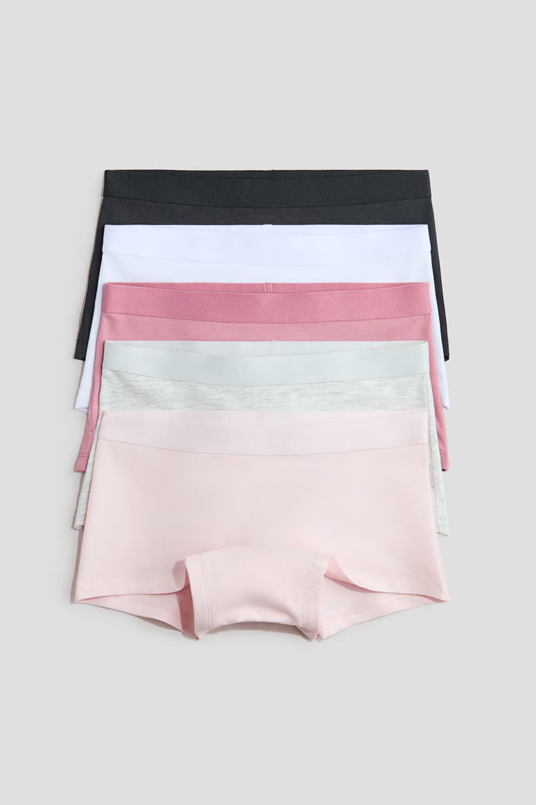 5-pack Cotton Boxer Briefs, Main, color, Black/white/pink