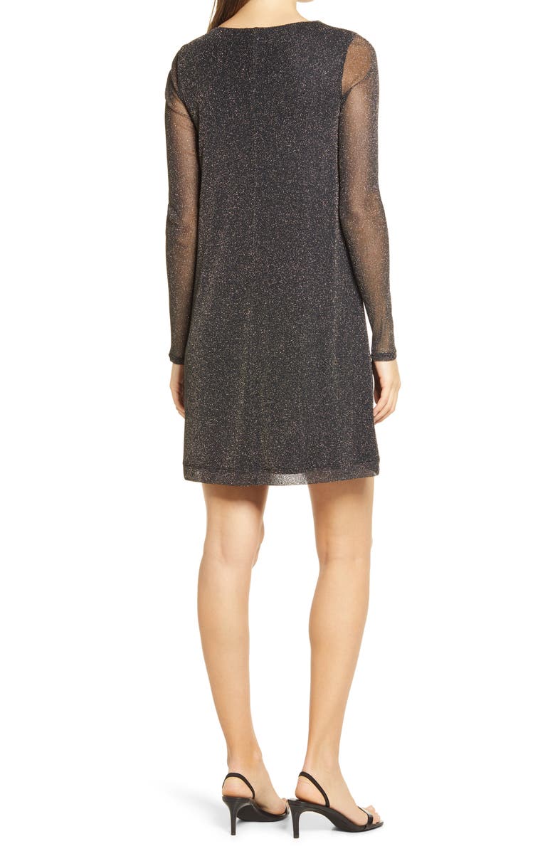 Lilly Pulitzer<sup>®</sup> Ophelia Glitter Onyx Long Sleeve Swing Dress, Alternate, color, 