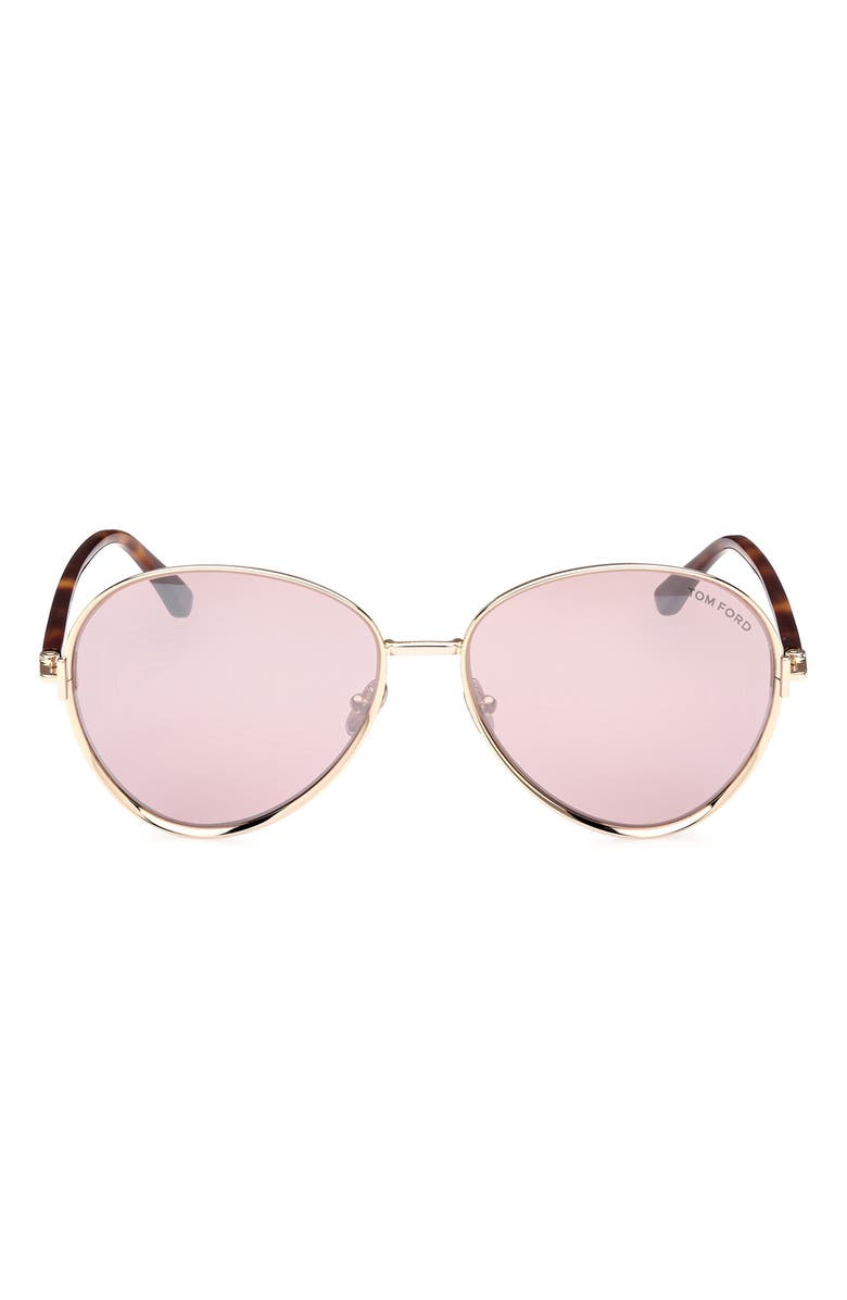 TOM FORD Rio 59mm Pilot Sunglasses, Main, color, 