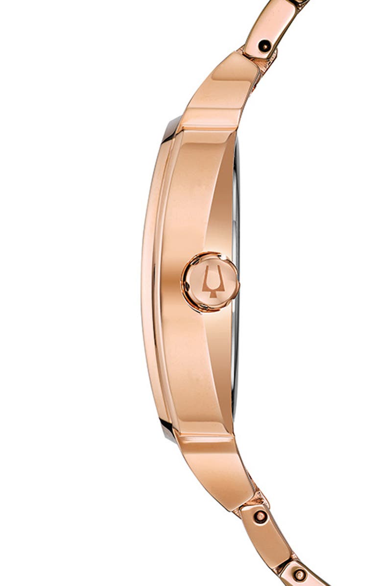 BULOVA Pavé Crystal Bracelet Watch, 40mm, Alternate, color, Rose Gold