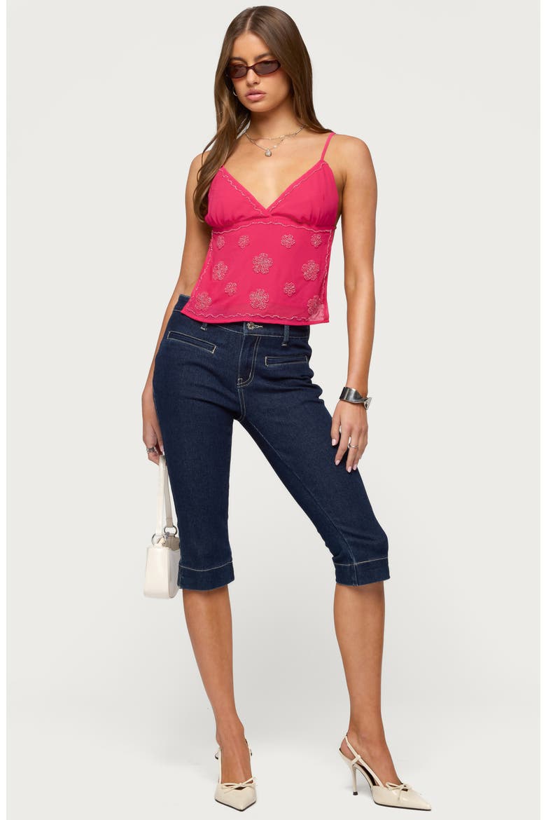 Kazi Beaded Open Back Camisole, Alternate, color, FUCHSIA