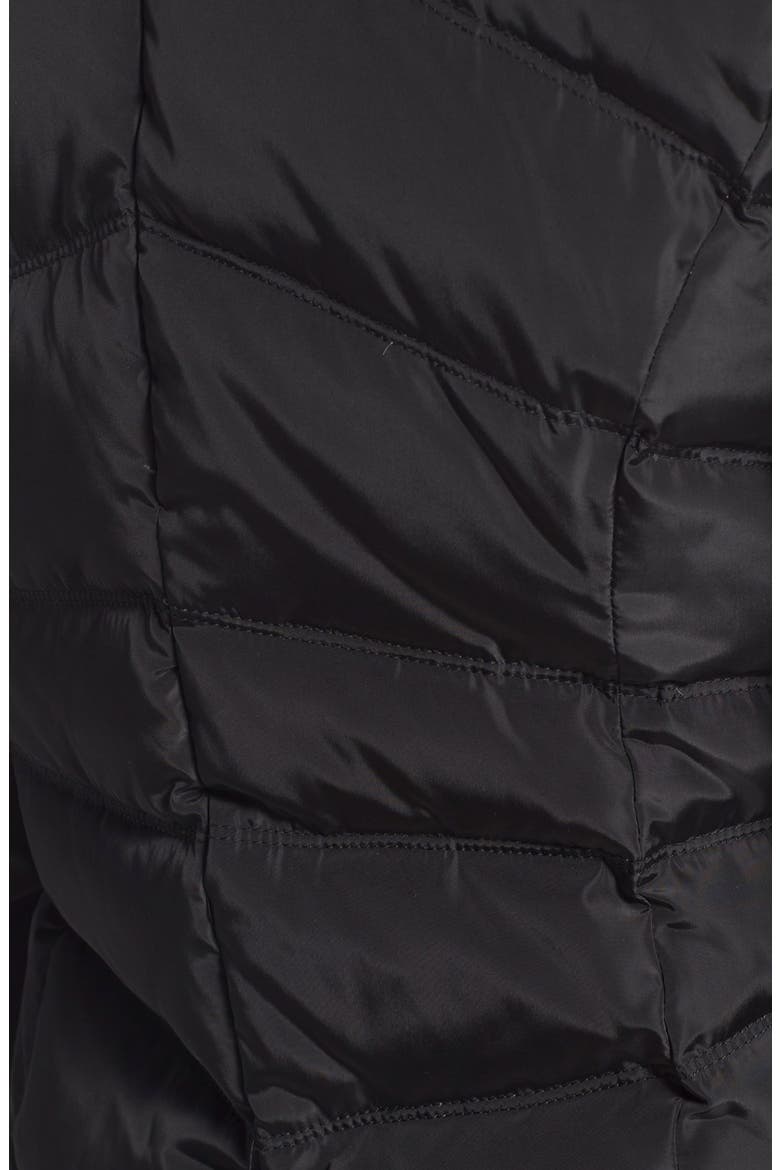 Knit Trim Down & Feather Fill Coat, Alternate, color, BLACK