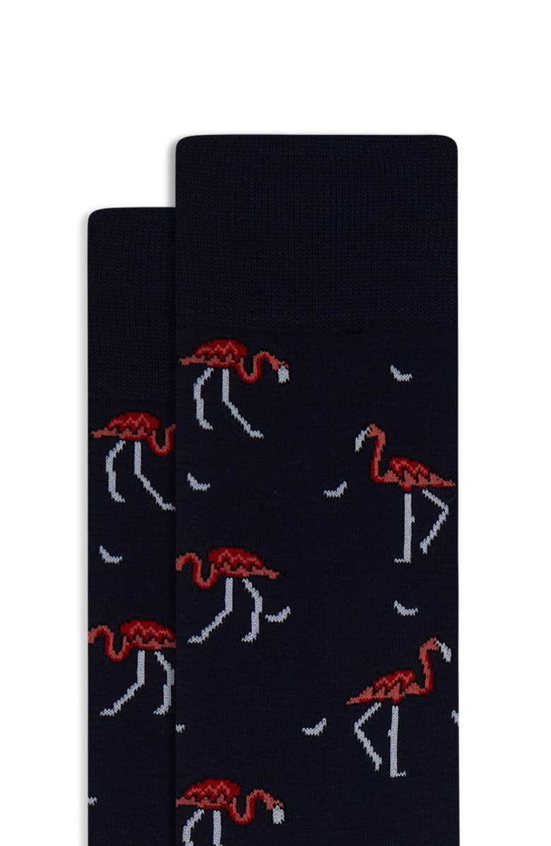 Bugatchi Flamingo Dress Socks, Alternate, color,