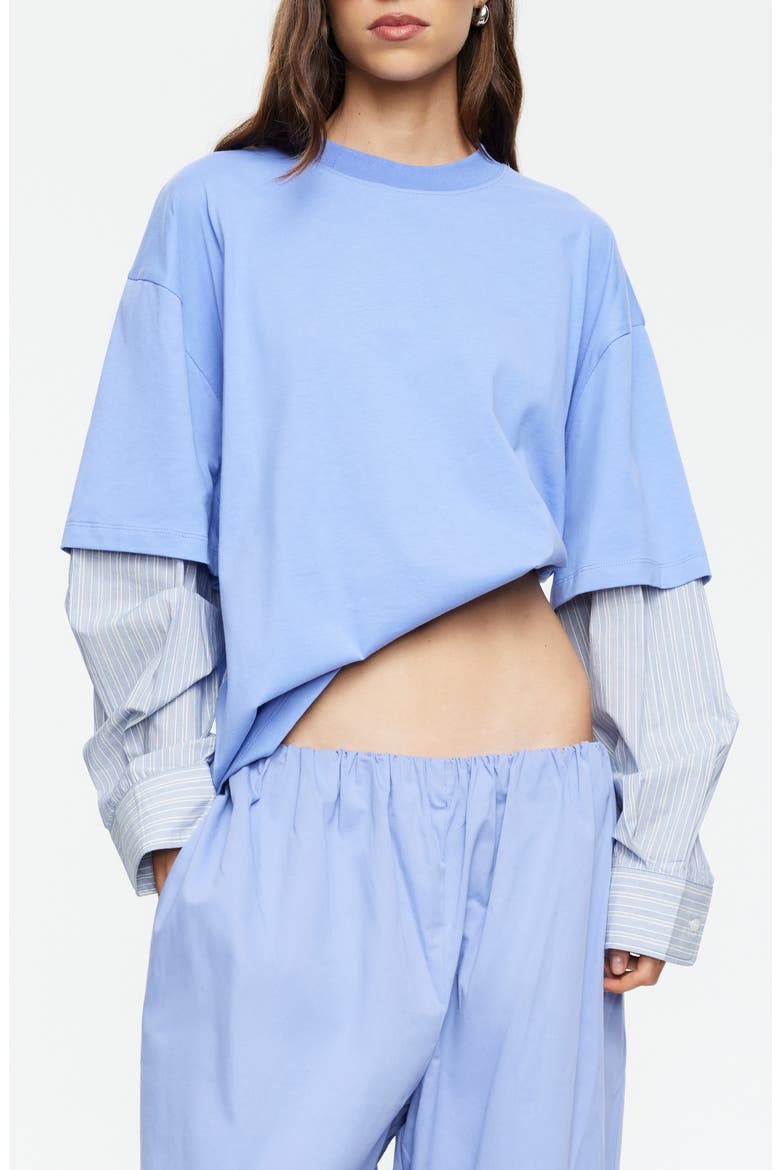 Layered Look Oversize T-Shirt, Main, color, PERSIAN JEWEL