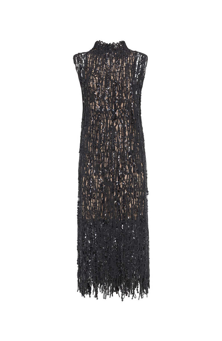 Brunello Cucinelli Dazzling Abstract Embroidery dress, Main, color, 