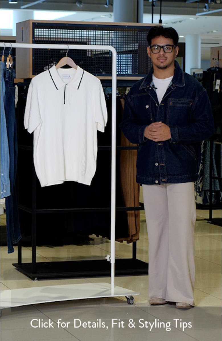 Tipped Rib Cotton Polo Sweater, sales video thumbnail