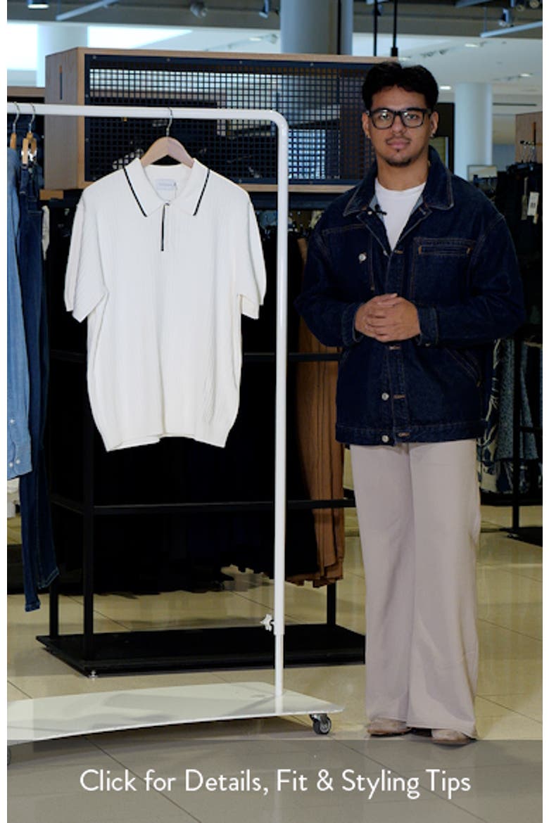 Tipped Rib Cotton Polo Sweater video