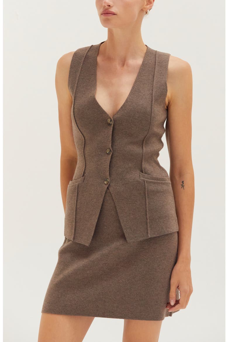 Jacquard Knit Vest, Main, color, Espresso