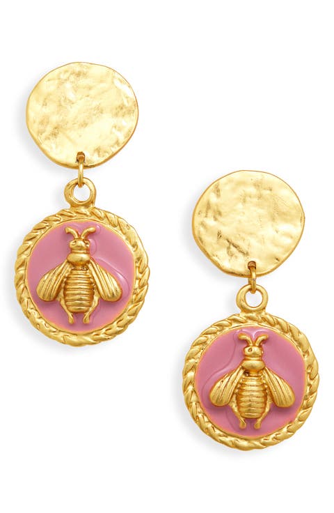Bee Dangle Clip-On Earrings