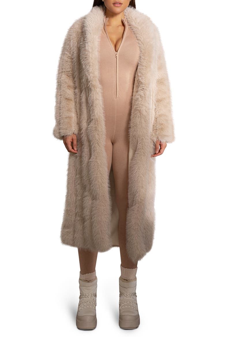 Manhattan Faux Fur Coat, Main, color, BEIGE