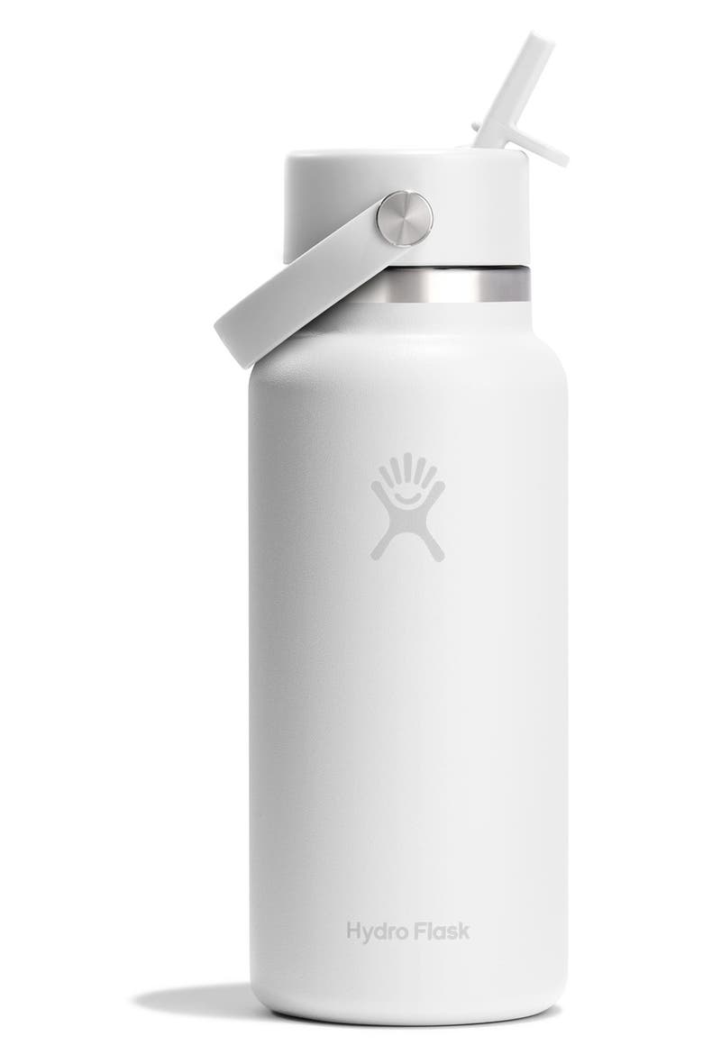 32-Ounce Wide Mouth Flex Straw Cap Water Bottle, Main, color, WHITE