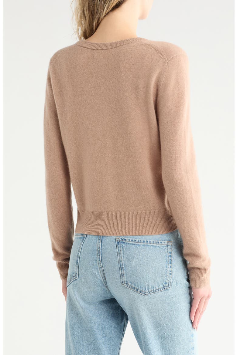 Crewneck Cashmere Cardigan, Alternate, color, CAMEL
