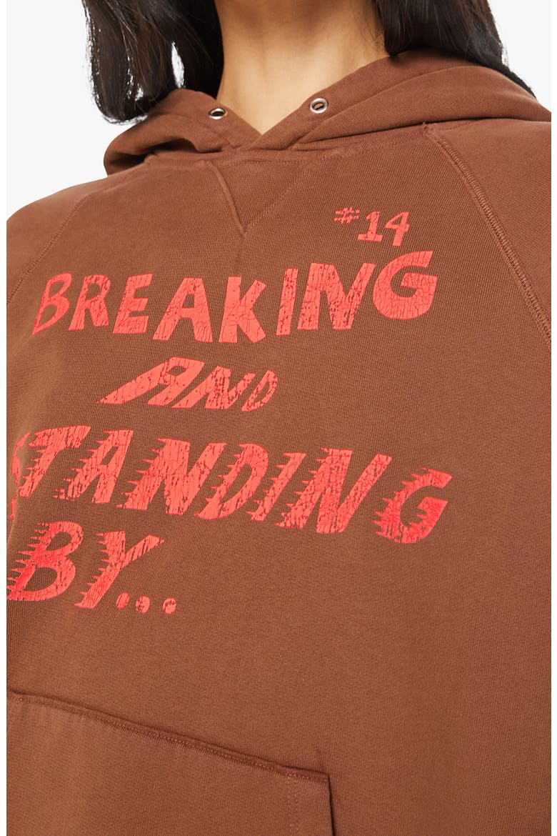 Square Relaxed Fit Cotton Graphic Hoodie, Alternate, color, BREAKING AND STANDING BY