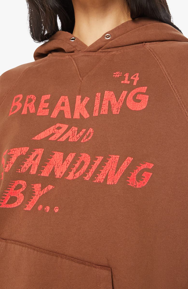 MOTHER Square Relaxed Fit Cotton Graphic Hoodie, Alternate, color, Breaking And Standing By